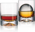 JBHO Hand Blown Crystal Whiskey Glasses - Set of 2 - 12oz - Perfect for Oversized Ice