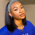 Headband Wig Human Hair Straight for Black Women 12 in - Glueless Fit