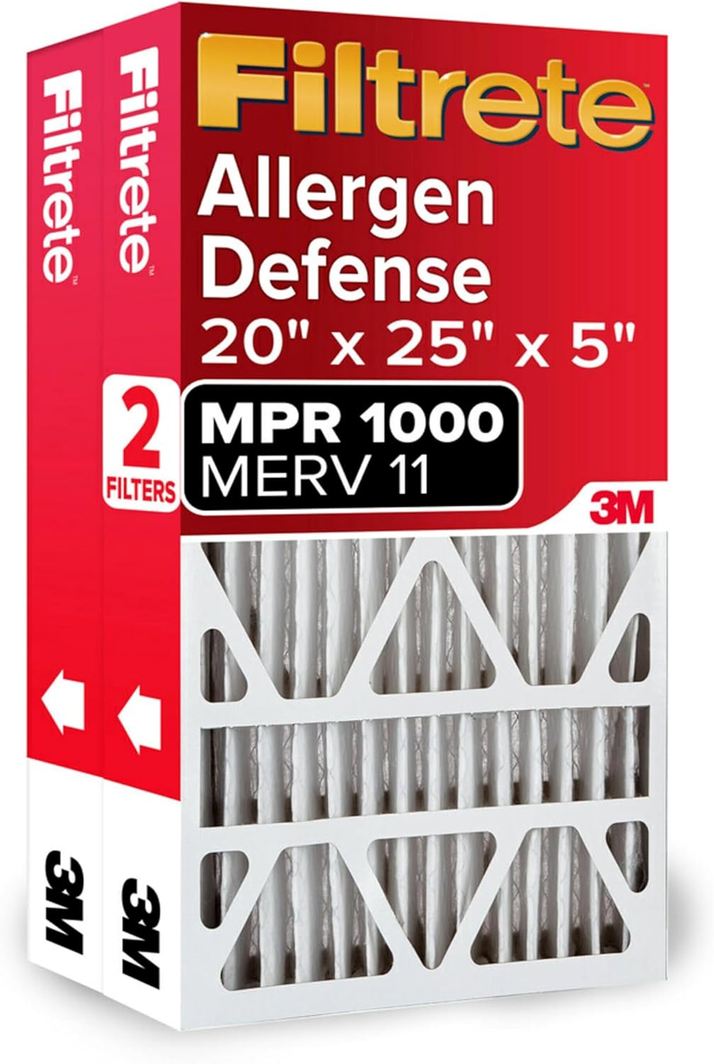 Filtrete Allergen Defense 20x25x5 Air Filter 2-Pack