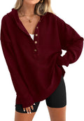 Oversized V Neck Hoodie Button Down Sweatshirt - Casual 2025 Women's