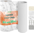 24in x 20ft Marble Non-Adhesive Drawer and Shelf Liner - Non Slip Grip