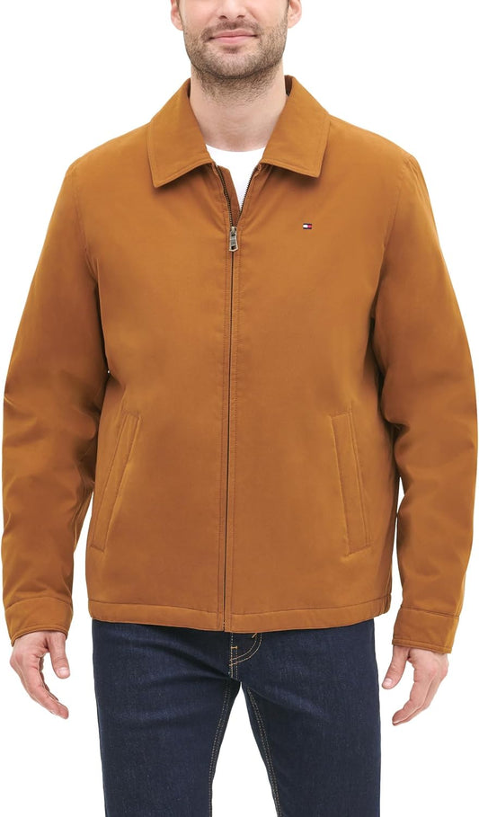Tommy Hilfiger Mens Lightweight Zip-up Microtwill Golf Jacket