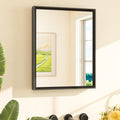 TETOTE Black Bathroom Mirror 16 x 20 in Beveled Frame Design