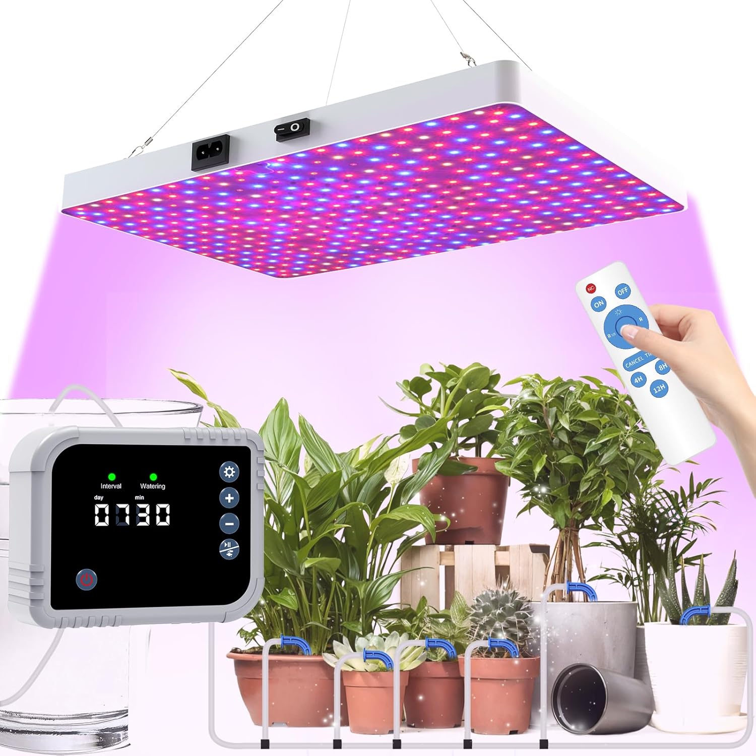 LED Grow Light with Automatic Watering System for Indoor Plants