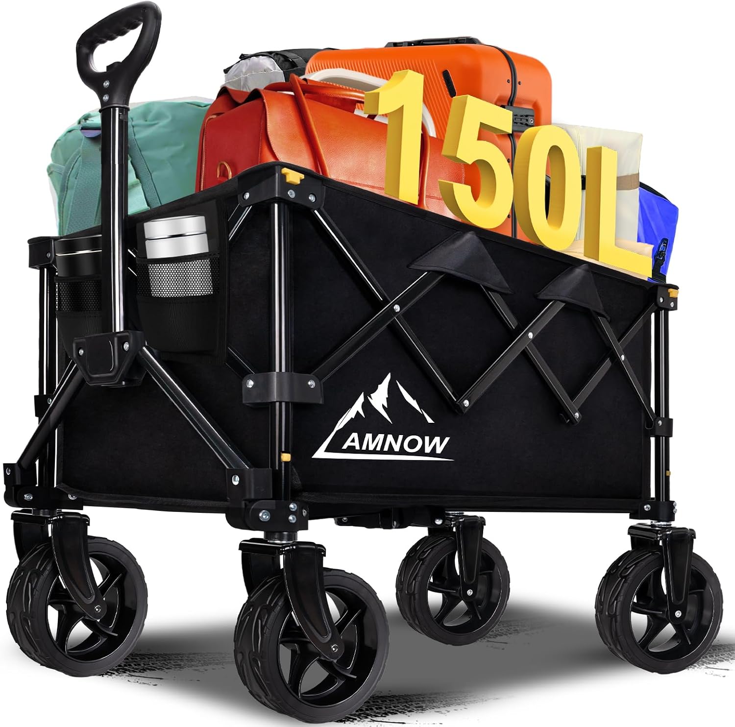 Collapsible Wagon Cart with Wheels for Shopping and Camping