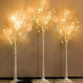 Lighted Birch Tree 6FT/5FT/4FT 3-Pack Set - Warm White LED Trees