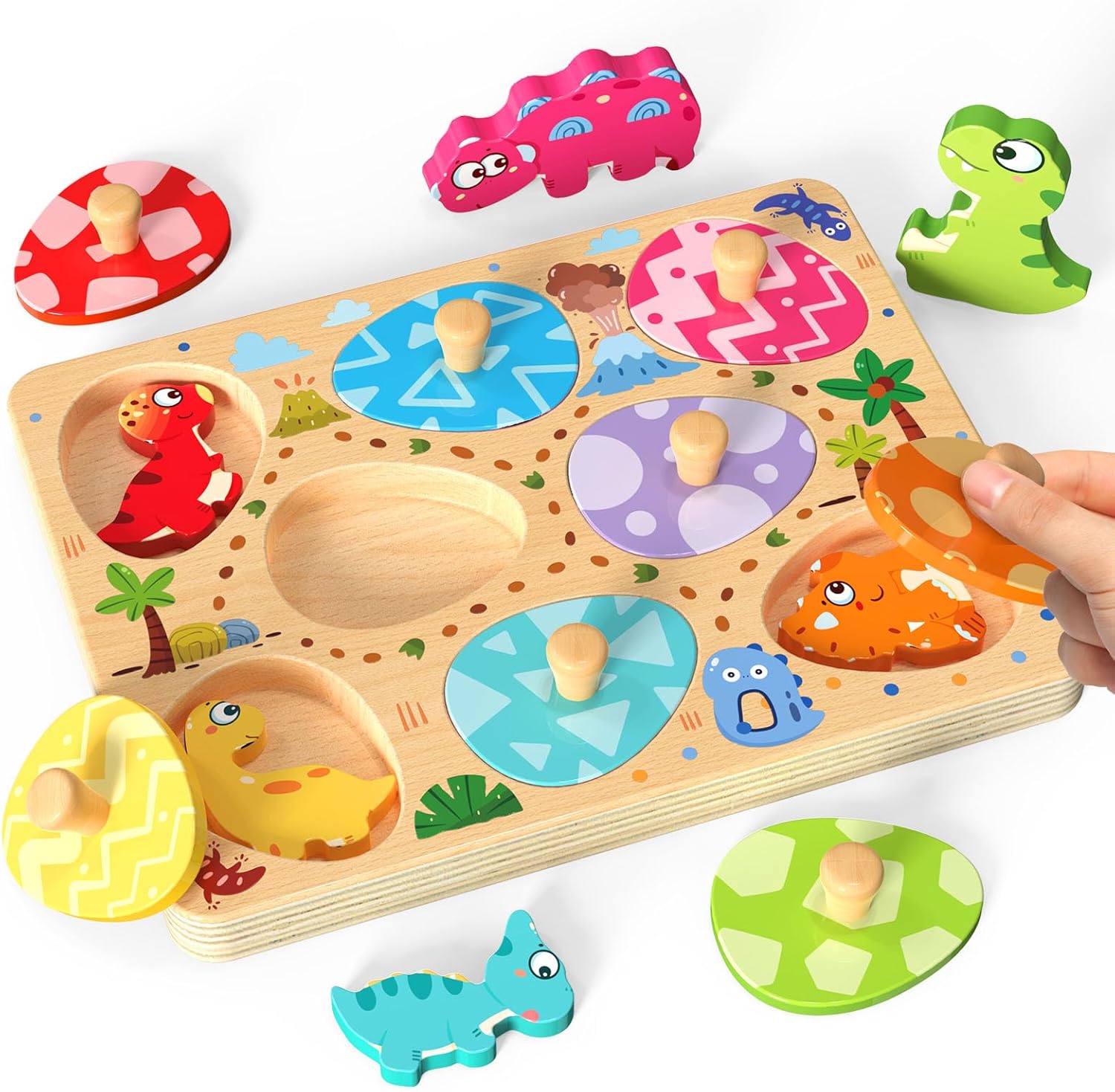 Montessori Dino Egg Puzzle Set for Toddlers
