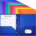 Cholemy 72 Pack Pocket Folders with Prongs - Durable Colorful