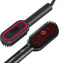 Hair Straightener Brush - Upgraded Ionic Plus Heat Brush for Thick