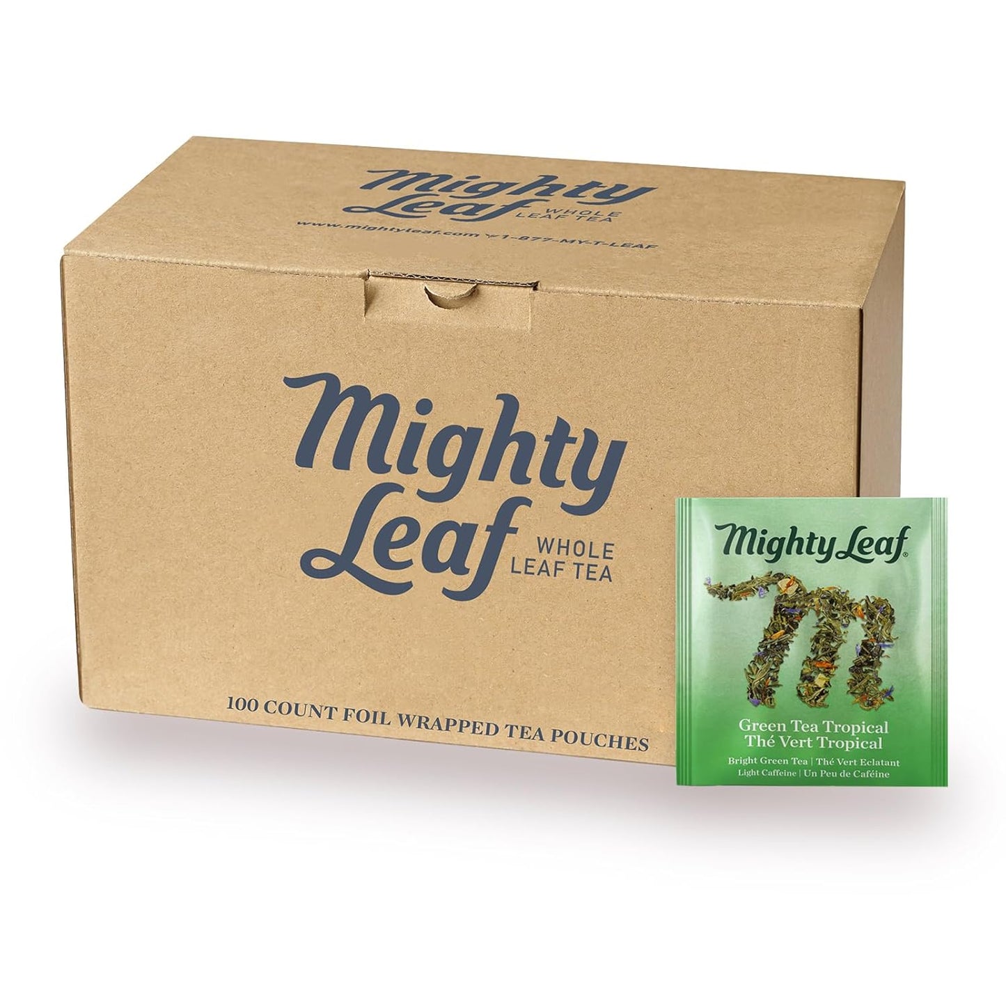 Mighty Leaf Green Tea Tropical 100ct - Refreshing Island Escape