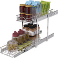OCG 2 Tier Pull Out Cabinet Organizer 9.5in W x 21in D - Smooth