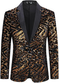 Cloudstyle Mens One Button Sequin Dress Suit Jacket - Slim Party Tux