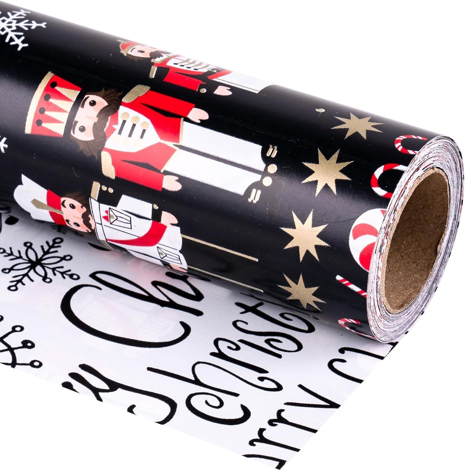 Nutcracker Candy Canes Snowflake Wrapping Paper Jumbo Roll