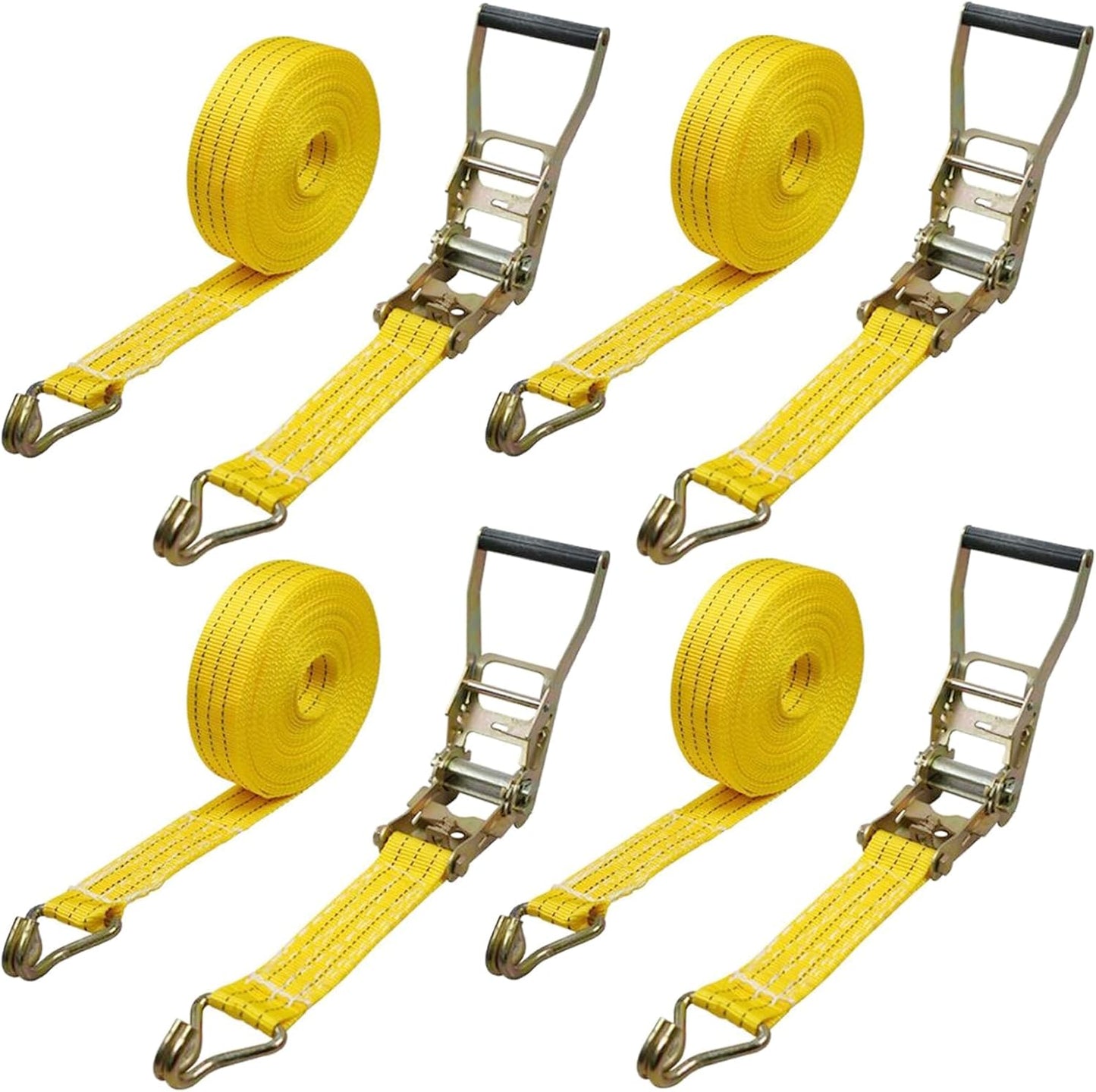 Heavy Duty Ratchet Straps with 8000 LBS Break Strength for Trucks