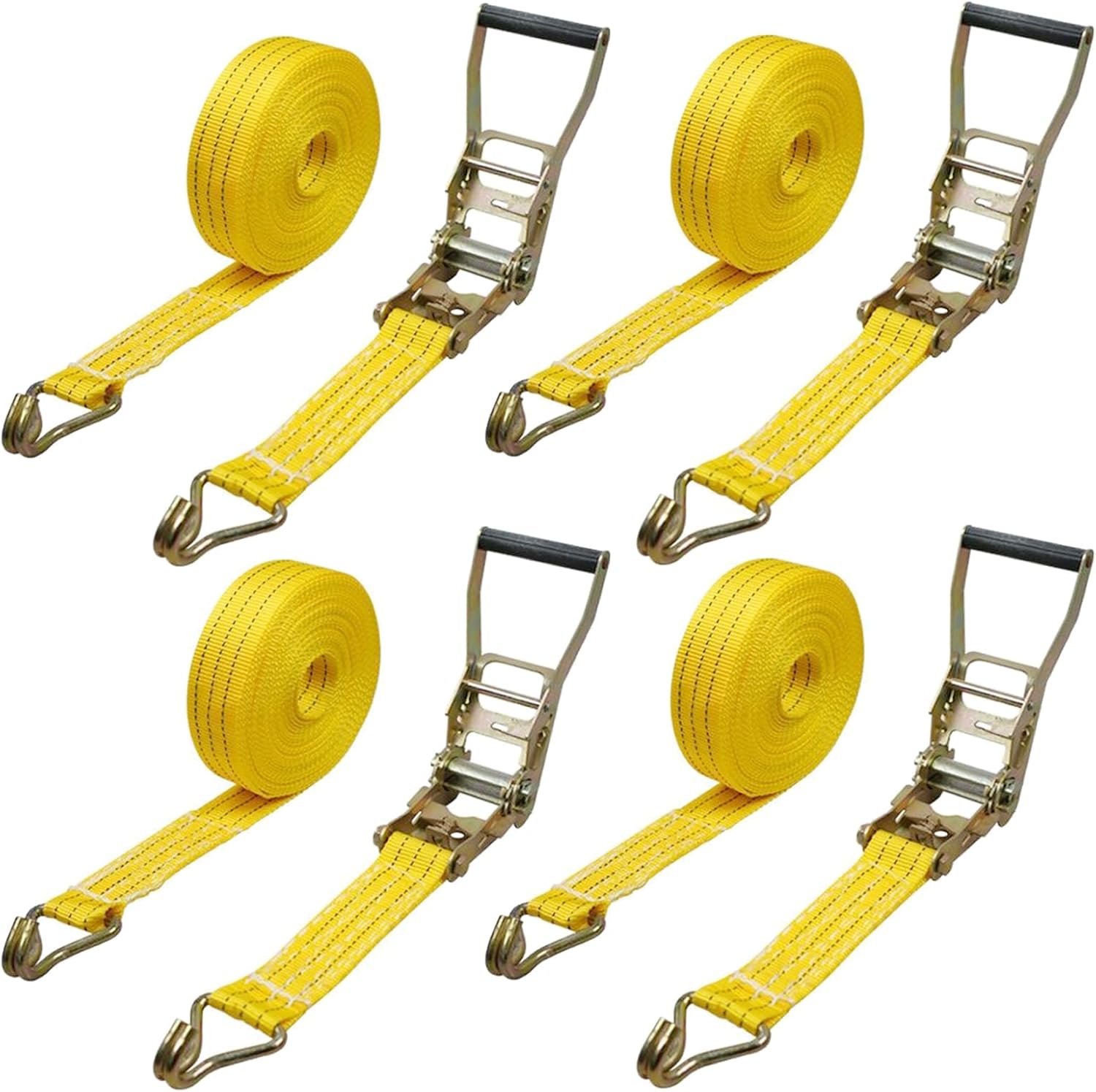 Heavy Duty Ratchet Straps with 8000 LBS Break Strength for Trucks
