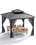 10 ft x10 ft Hardtop Gazebo for All Weather - Double Roof Shelter