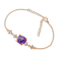 Raw Amethyst Chain Bracelet - Genuine February Birthstone Gift