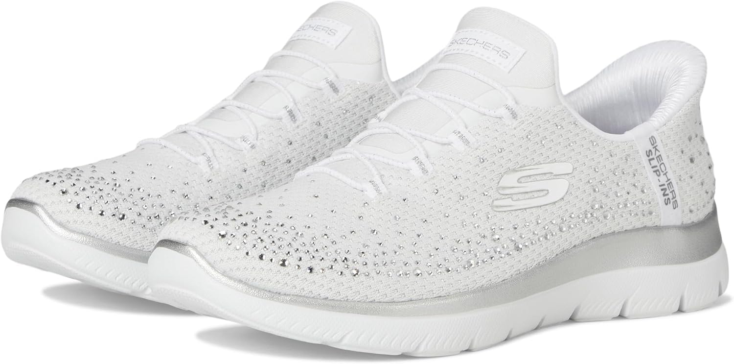 Skechers Womens Summits Brilliant Shine Slip-ons for Comfort