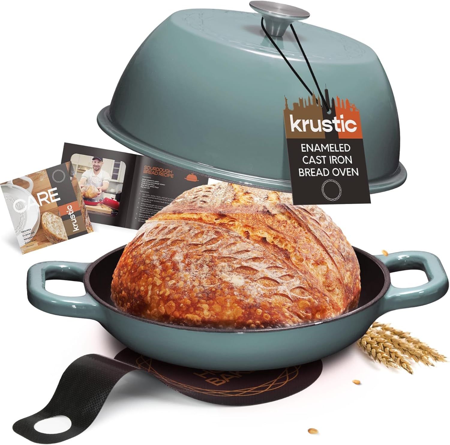 Enameled Cast Iron Dutch Oven for Sourdough Bread Baking