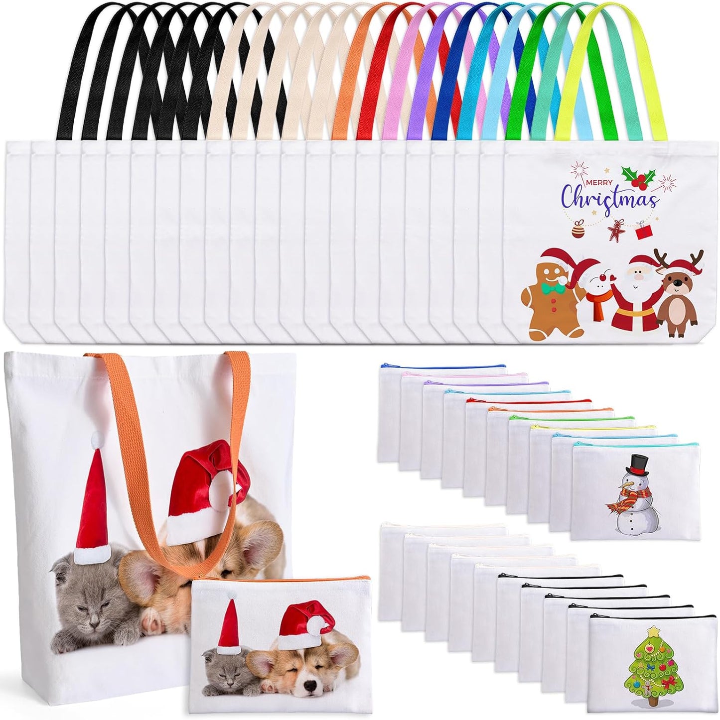 40 Pack Sublimation Blanks Canvas Tote Bags for DIY Projects