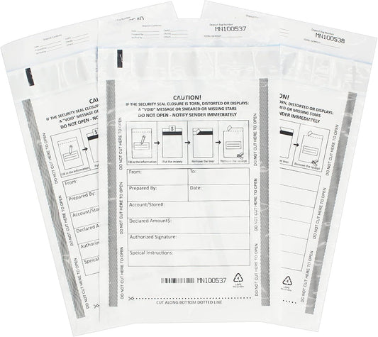 500 Pack Tamper-Evident Deposit Bags for Secure Cash Handling