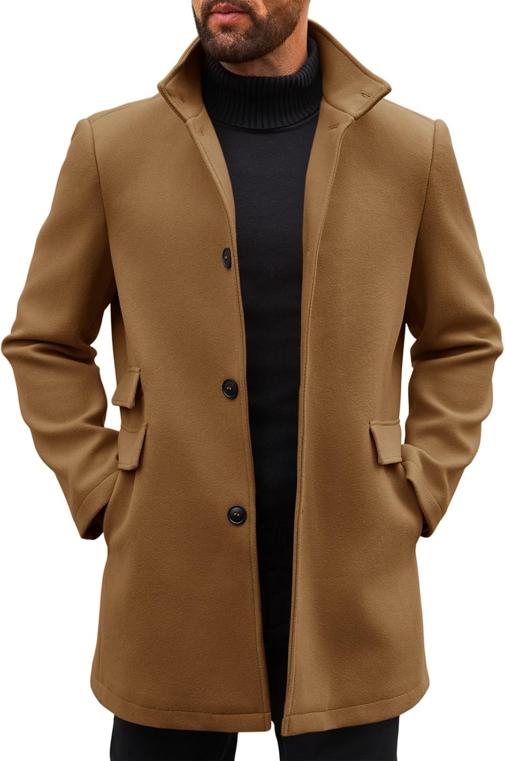 Runcati Mens Pea Coats for Stylish Winter Warmth and Comfort