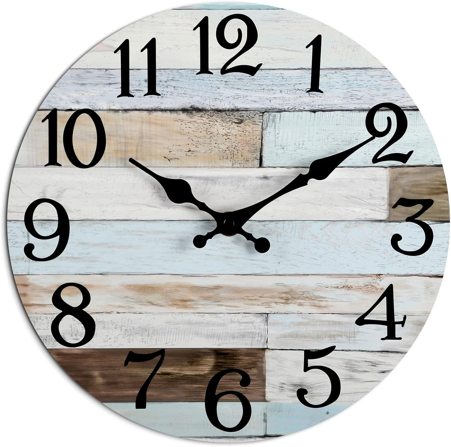 Silent Non-Ticking 16 Inch Wall Clock for Coastal Decor