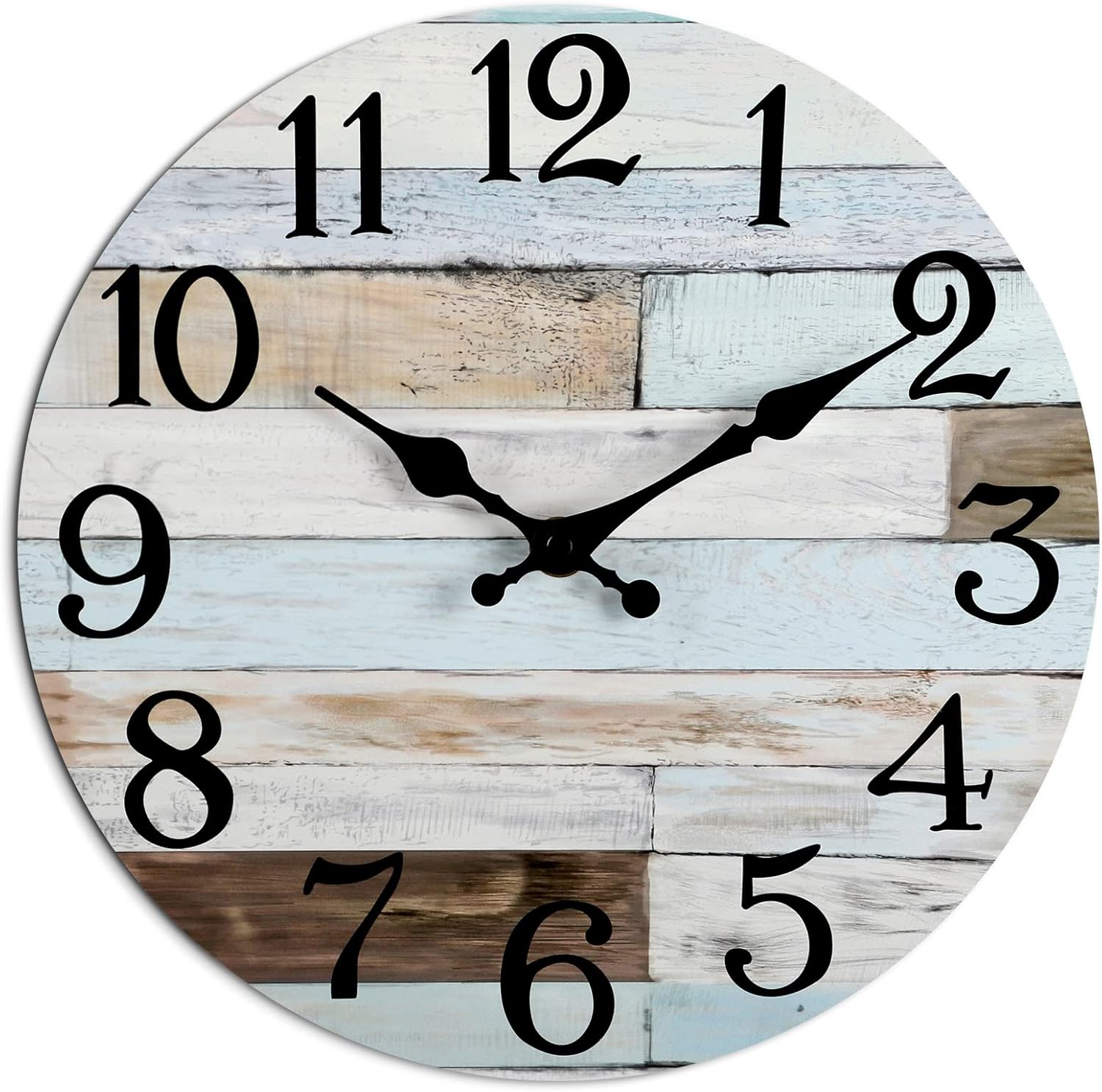 Silent Non-Ticking 16 Inch Wall Clock for Coastal Decor