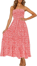 ZESICA Women's Strapless Summer Maxi Dress - Flattering Beach Wear