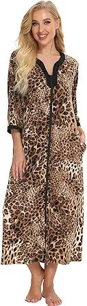 Bloggerlove House Dresses for Women: Comfy Zip Up Night Gowns