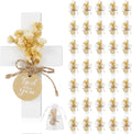 36 Sets Baptism Favors Wooden Cross Magnets for Guests