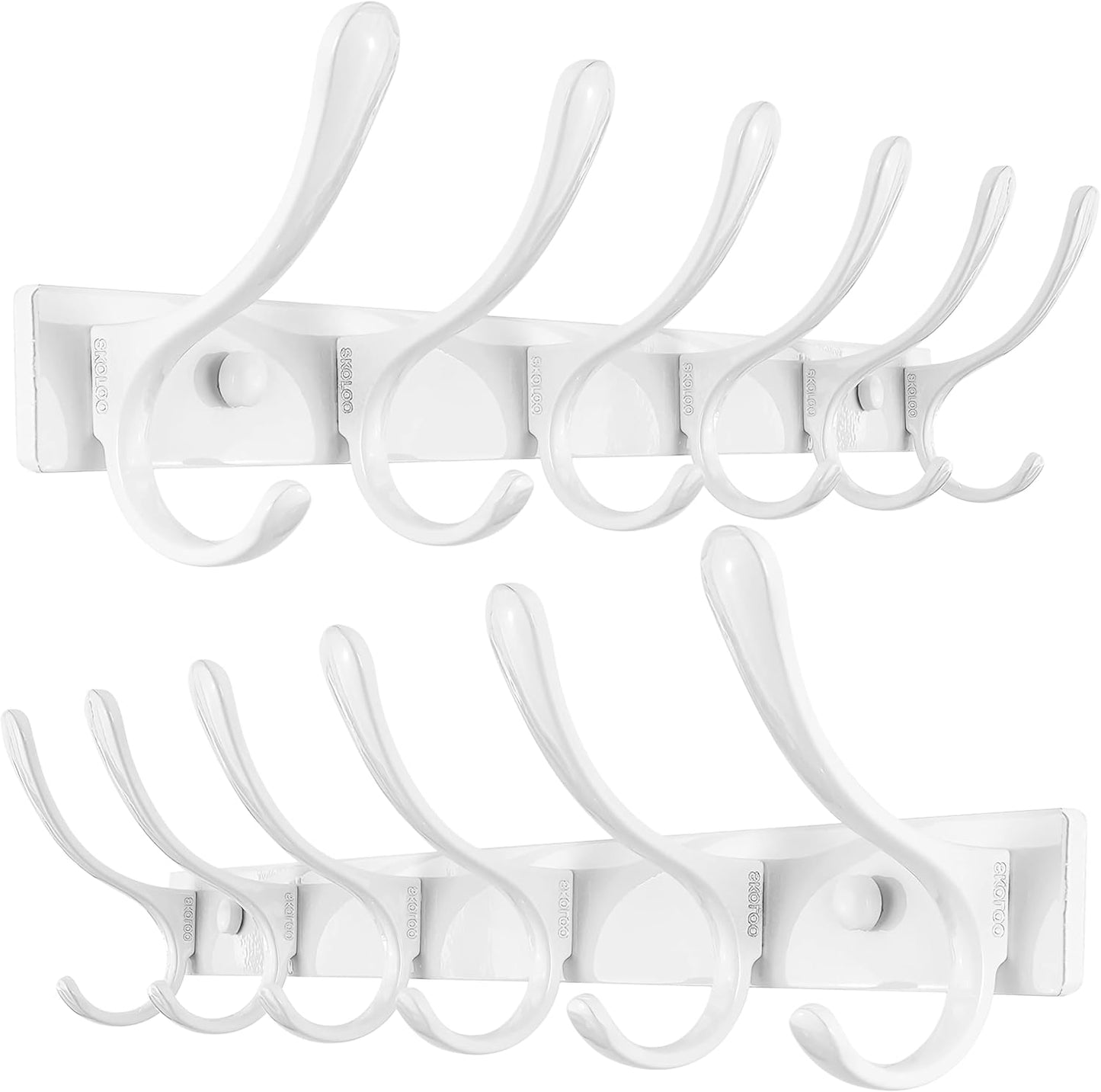 SKOLOO Heavy Duty Wall Mounted Coat Rack with 6 Hooks