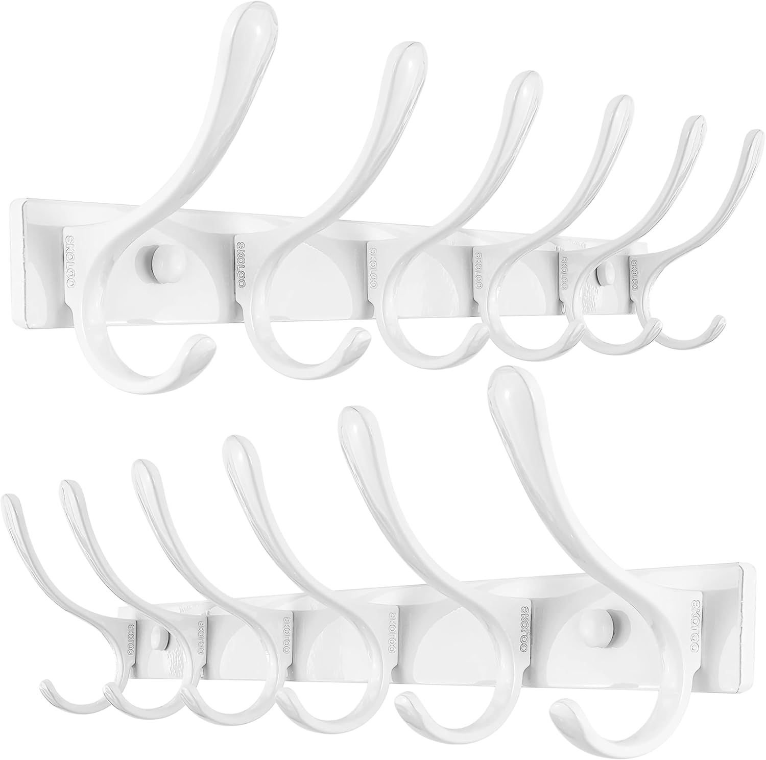 SKOLOO Heavy Duty Wall Mounted Coat Rack with 6 Hooks