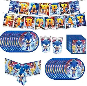 Blue Hedgehog Birthday Party Supplies Set for Unforgettable Fun