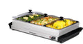 Elite Gourmet Buffet Server with Triple 2.5 Qt Trays for Parties