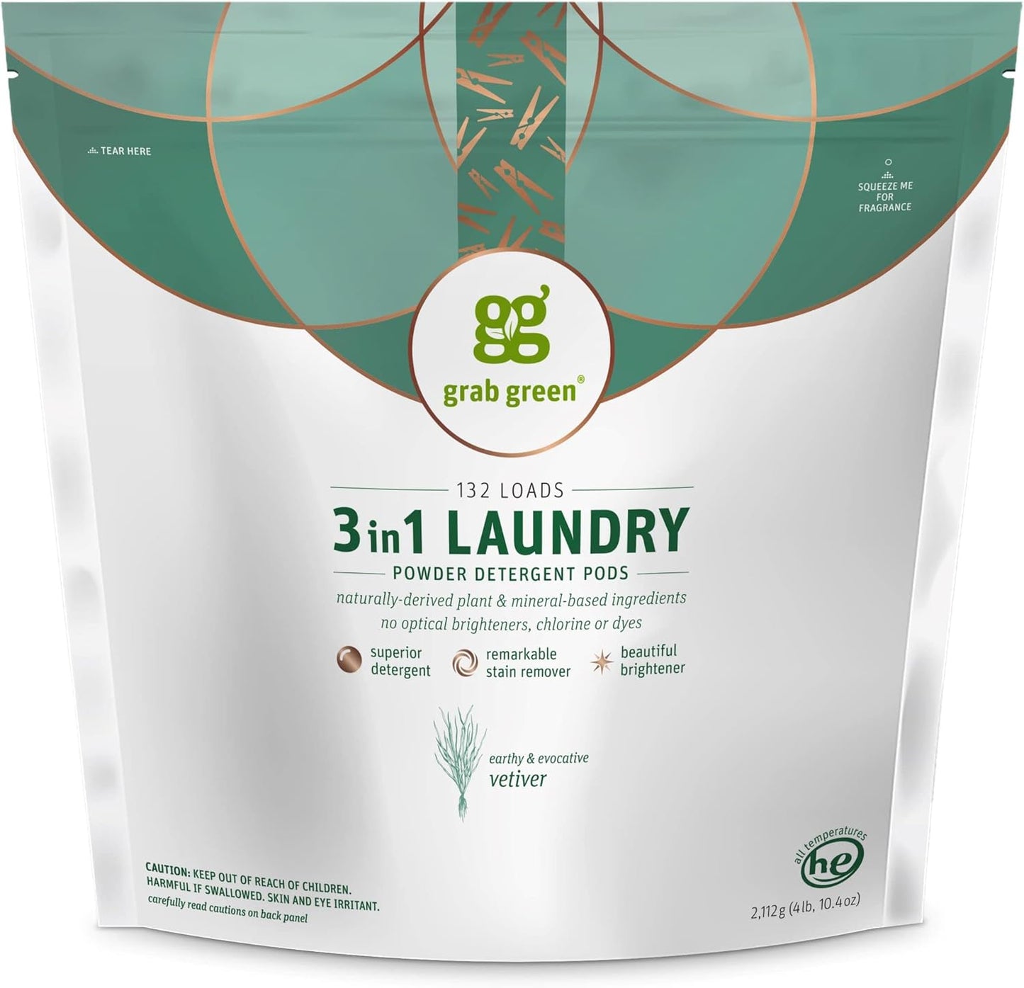 Grab Green 3-in-1 Laundry Detergent Pods for Superior Cleaning