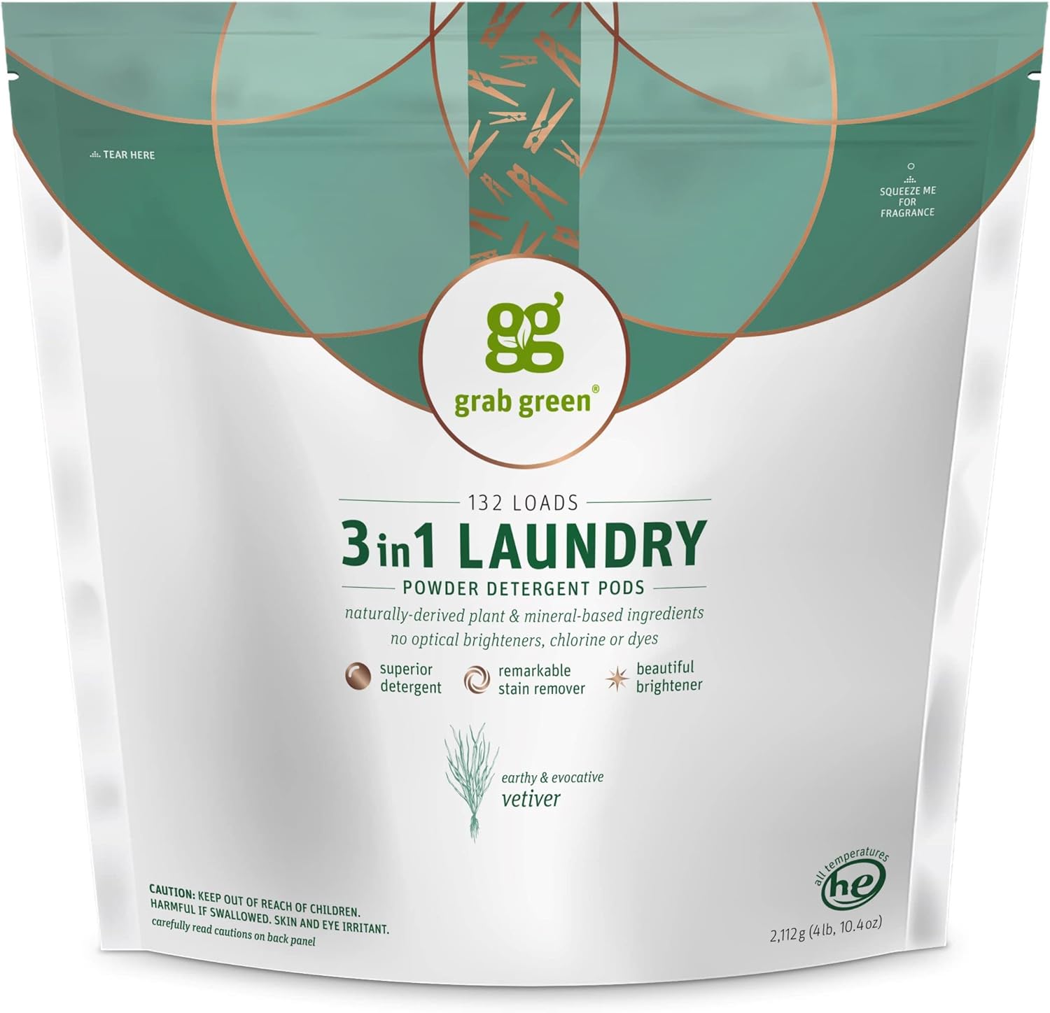 Grab Green 3-in-1 Laundry Detergent Pods for Superior Cleaning