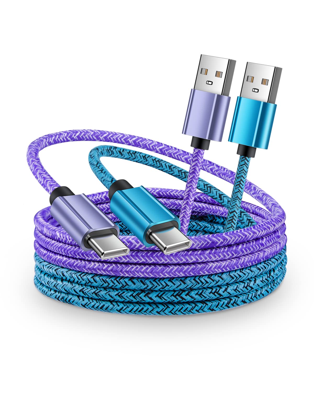Fast Charge USBC Cable, 2Pack-6Ft iPhone 16 Pro Max Samsung S24, USB-C Braided Wire