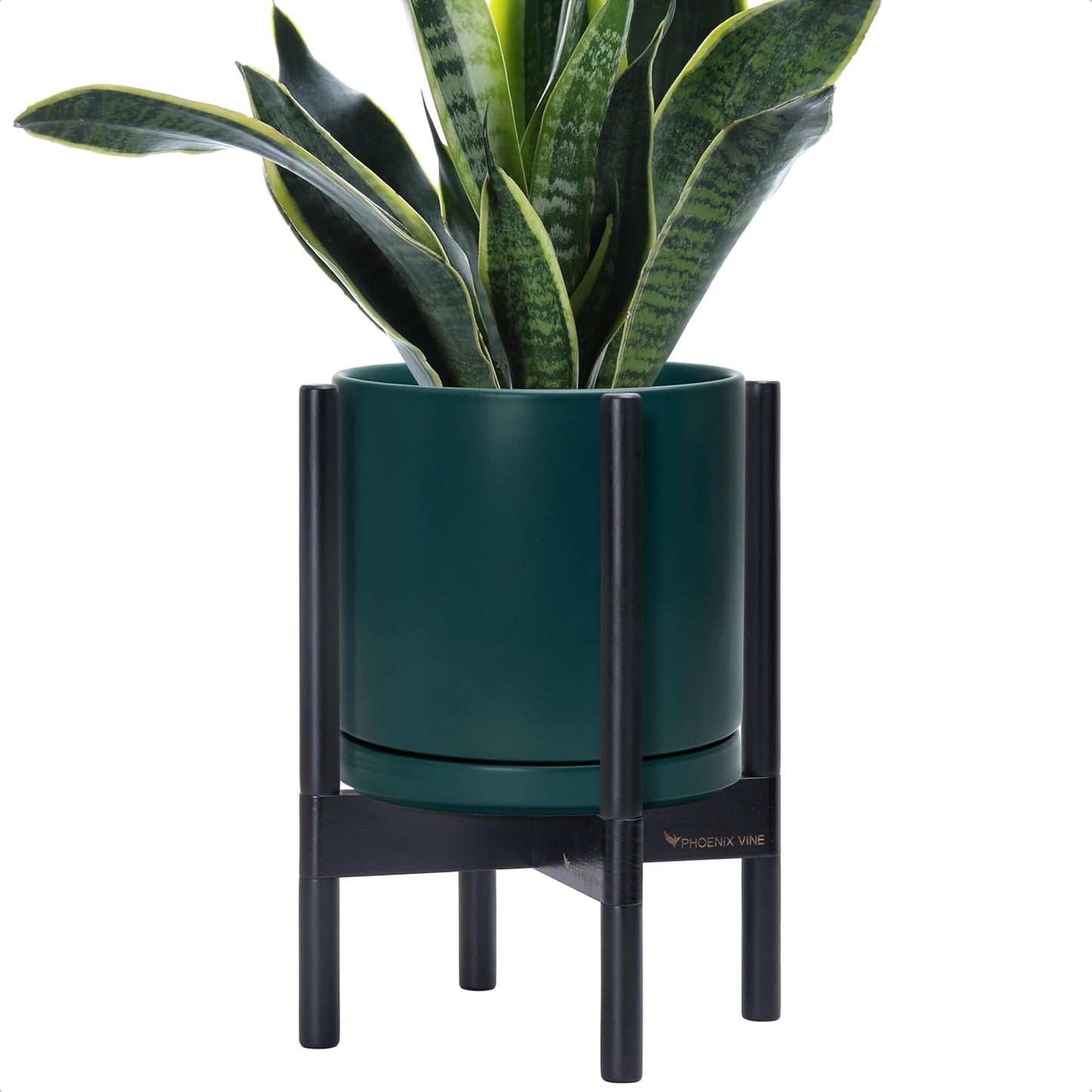 D'vine Dev Ceramic Planter with Stand - 10 Inch Modern Pot