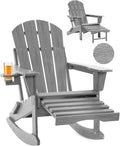 4-in-1 Adirondack Rocking Chair with Retractable Ottoman