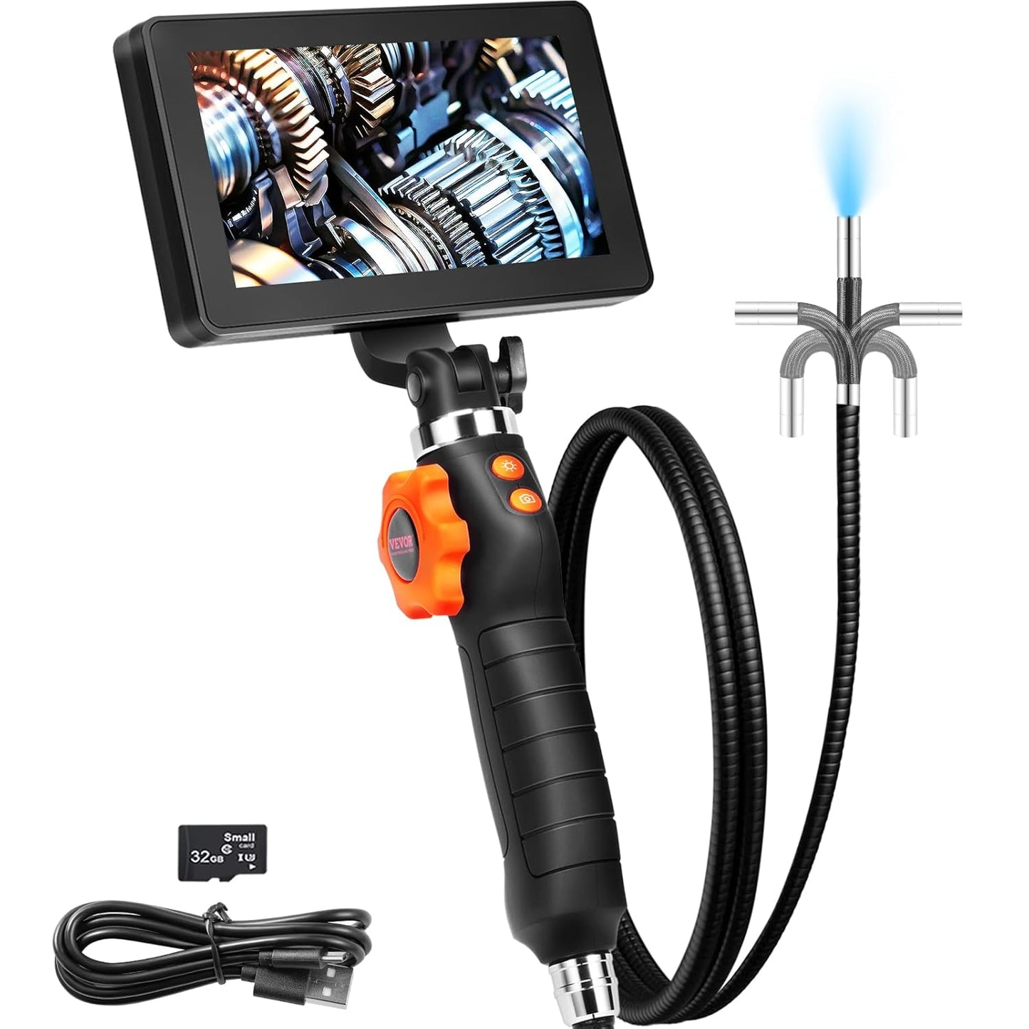 VEVOR Articulating Borescope Camera with 5in IPS 1080P Screen