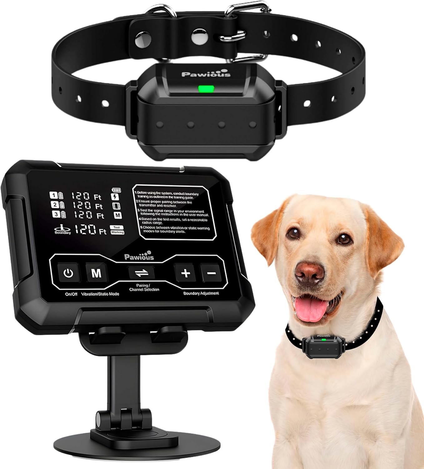 Pawious Wireless Dog Fence - Precision Containment System, 1 Acre Coverage, Real-Time Monitoring