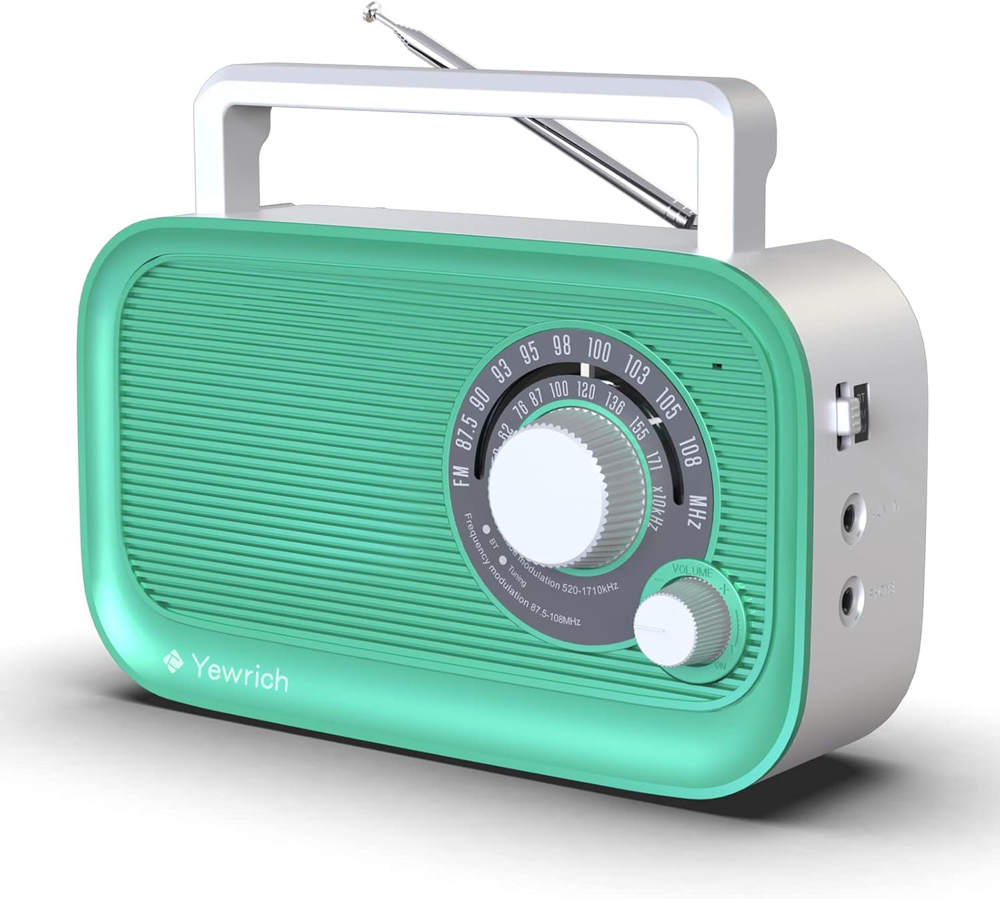 Portable AM/FM Radio with Bluetooth for Home and Outdoor Use