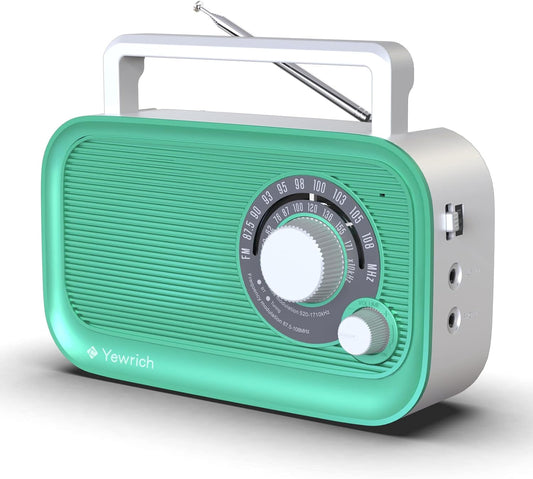 Portable AM/FM Radio with Bluetooth for Home and Outdoor Use