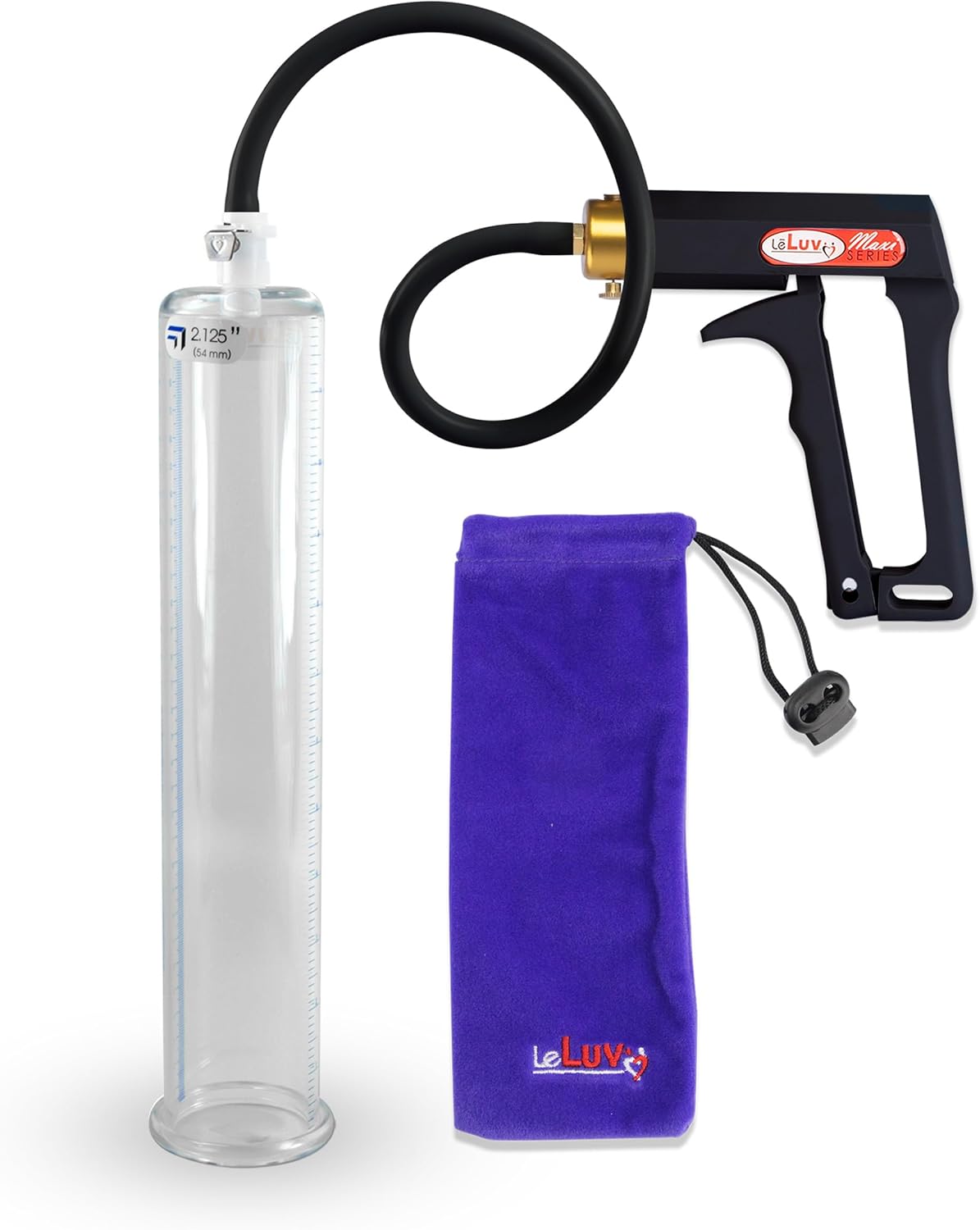LeLuv Black Maxi Penis Pump with Premium Silicone Hose Kit