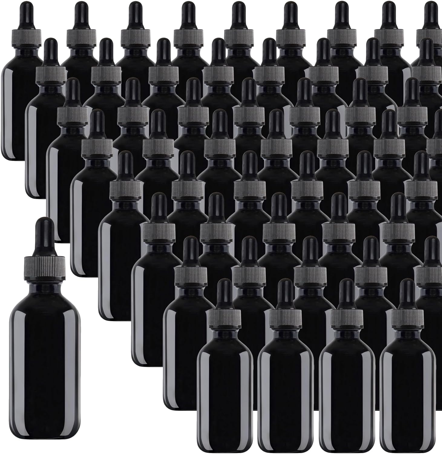 48 Pack 2oz Glass Dropper Bottles for Essential Oils and More