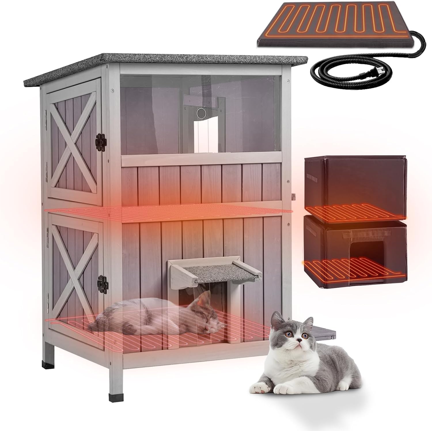 Heated Cat House for Outdoor Use - Insulated & Weatherproof