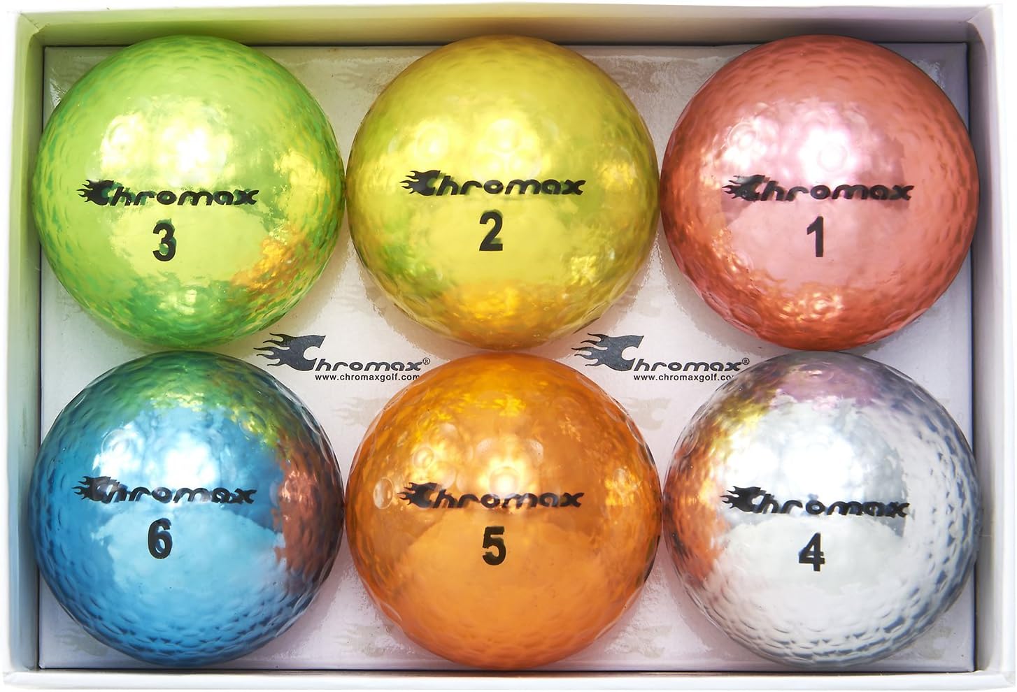 Vibrant Chromax Metallic M5 Golf Balls x6-Pack