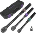 1/4 3/8 1/2-inch Drive Click Torque Wrench Set - Accurate 4pc Kit