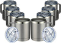 12oz Insulated Coffee Mug Set of 8 - Cold Grey Stainless Travel